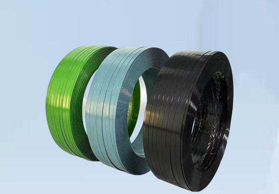 Durable Green Color PET Band Strapping Heavy Duty Embossed Smooth For Packing