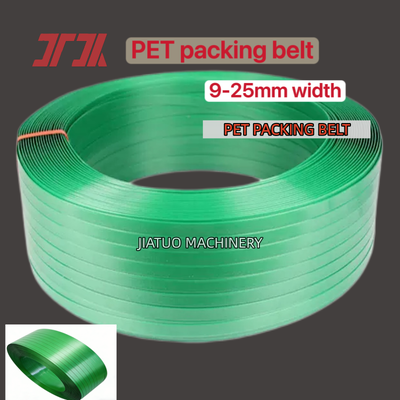 Otomatik Bağlama ve Güvenli Ambalaj için 16 mm Yeşil Rezil PET Kemeri