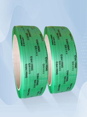 16-25mm Green PET Strapping Plastic Packing Belt For Big Box Heavy Machine Engine Packing