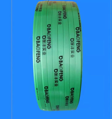 Custom Green Embossed Pallet Strapping Belt Plastic PET Strap Belt For Packaging