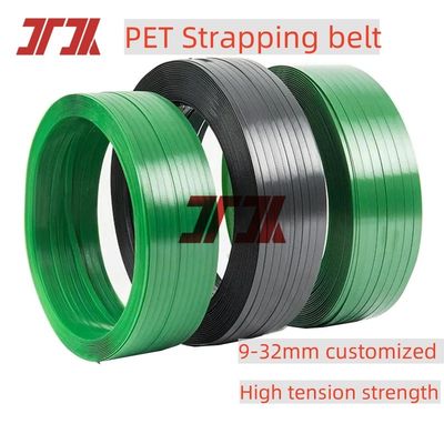 Wholesale 9-32mm Customized Green PET Polyester Plastic Steel Strapping Belt For Bricks Rocks Packing