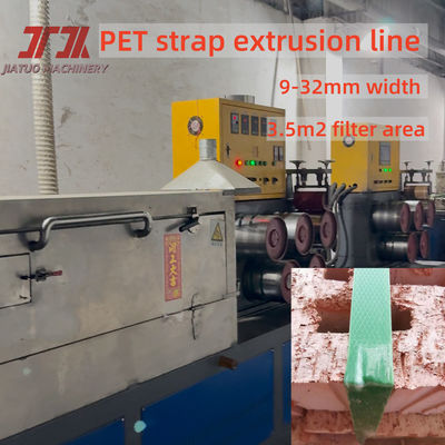 9-32mm Width Plastic PET Flakes Recycling Material Strap Making Production Line With Melt Pump And Precise Die Head
