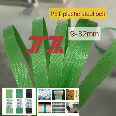 9-32mm Width Custom Green Pet Strapping Packing Belt For Strapping Pallet Packing