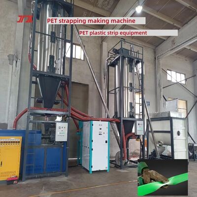 PET strap making machine 9-25mm PET plastic steel belt equipment for 100% PET bottle flakes