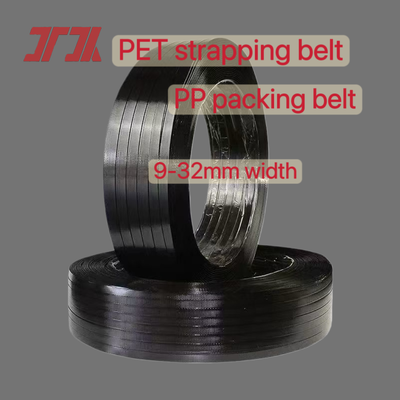 %100 PET şişe pullarının veya %100 kırılmış malzemelerin üretimi için otomatik PET çemberleme 12 mm PET paketleme bandı