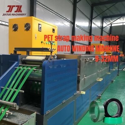 9-32mm Genişliği PET Kemer Yapım Makinesi, Çift İstasyon Vücutlu ve 220-250kg/H Kapasitesi