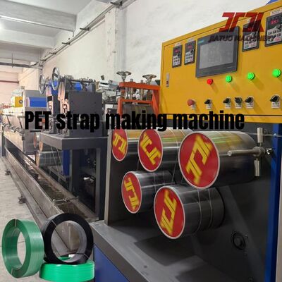 Otomatik PET Kemer Yapım Makinesi 220-250kg/H Kapasite 9-32mm Kemer Genişliği %100 Geri Dönüştürülmüş PET Şişe Döşeme Malzemesi