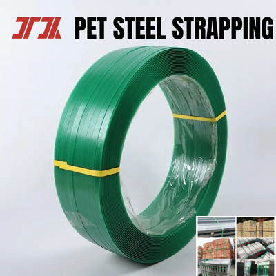 PET strapping 12mm PET packaging strap green PET strapping steel strap from 100% recycled material