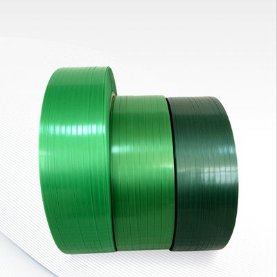 Durable Green Color PET Band Strapping Heavy Duty Embossed Smooth For Packing
