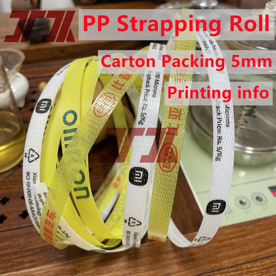 5mm White Blue Red PP Band Strapping With Length And Clear Embossing