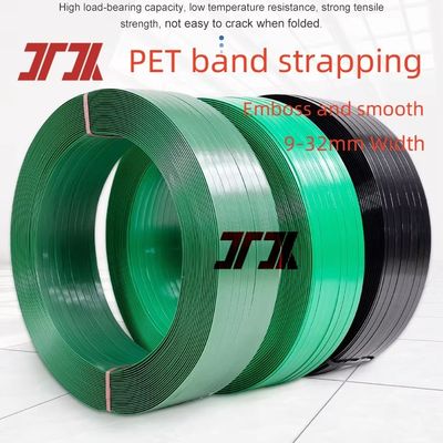 Strong Tension Green Embossed Plastic PET Polyester Pallet Strapping Belt for building cargo Packing
