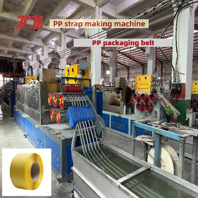 Otomatik PP PET ambalajlama ekipmanları PLC kontrol sistemi ile yüksek hızlı PP ambalajlama kemeri üretim ekipmanları